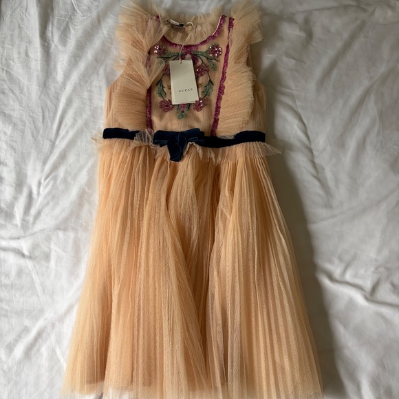 Gucci Kids Embroidered Tulle Dress - Picture 2 of 5
